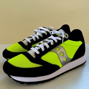 Saucony Jazz Original Vintage in Neon Green Yellow Black Silver